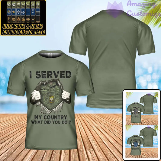 Personalized Canadian Soldier/ Veteran Camo With Name And Rank T-Shirt 3D Printed - I Served My Country - 0302240002