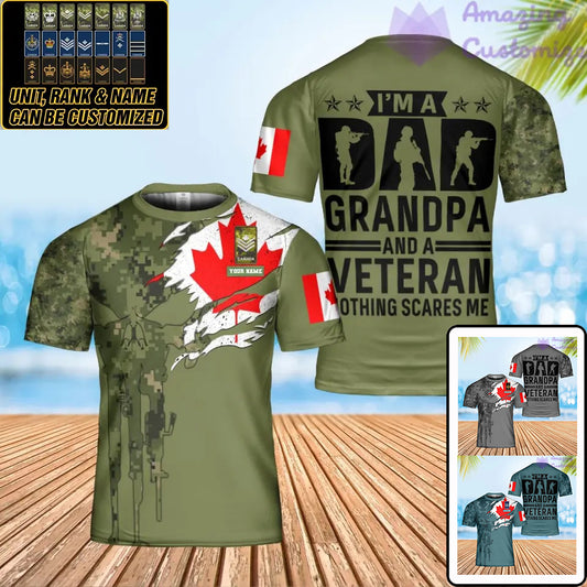 Personalized Canada Soldier/ Veteran Camo With Name And Rank T-Shirt 3D Printed - 0302240003