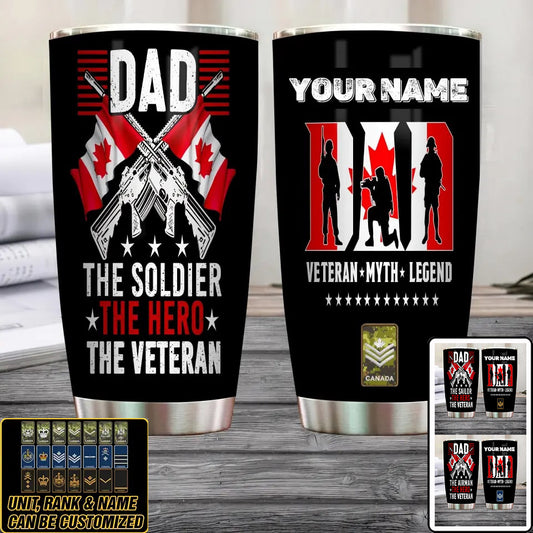 Personalized Canadian Veteran/ Soldier With Rank And Name Camo Tumbler All Over Printed 0502240023
