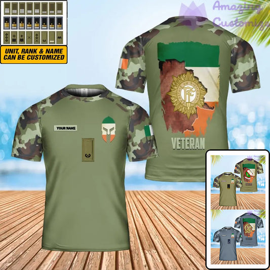 Personalized Ireland Solider/ Veteran Camo With Name And Rank T-Shirt 3D Printed - 1706832001