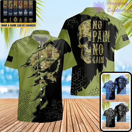 Personalized Australian Soldier/ Veteran Camo With Name And Rank Hawaii Shirt 3D Printed - 2106230004