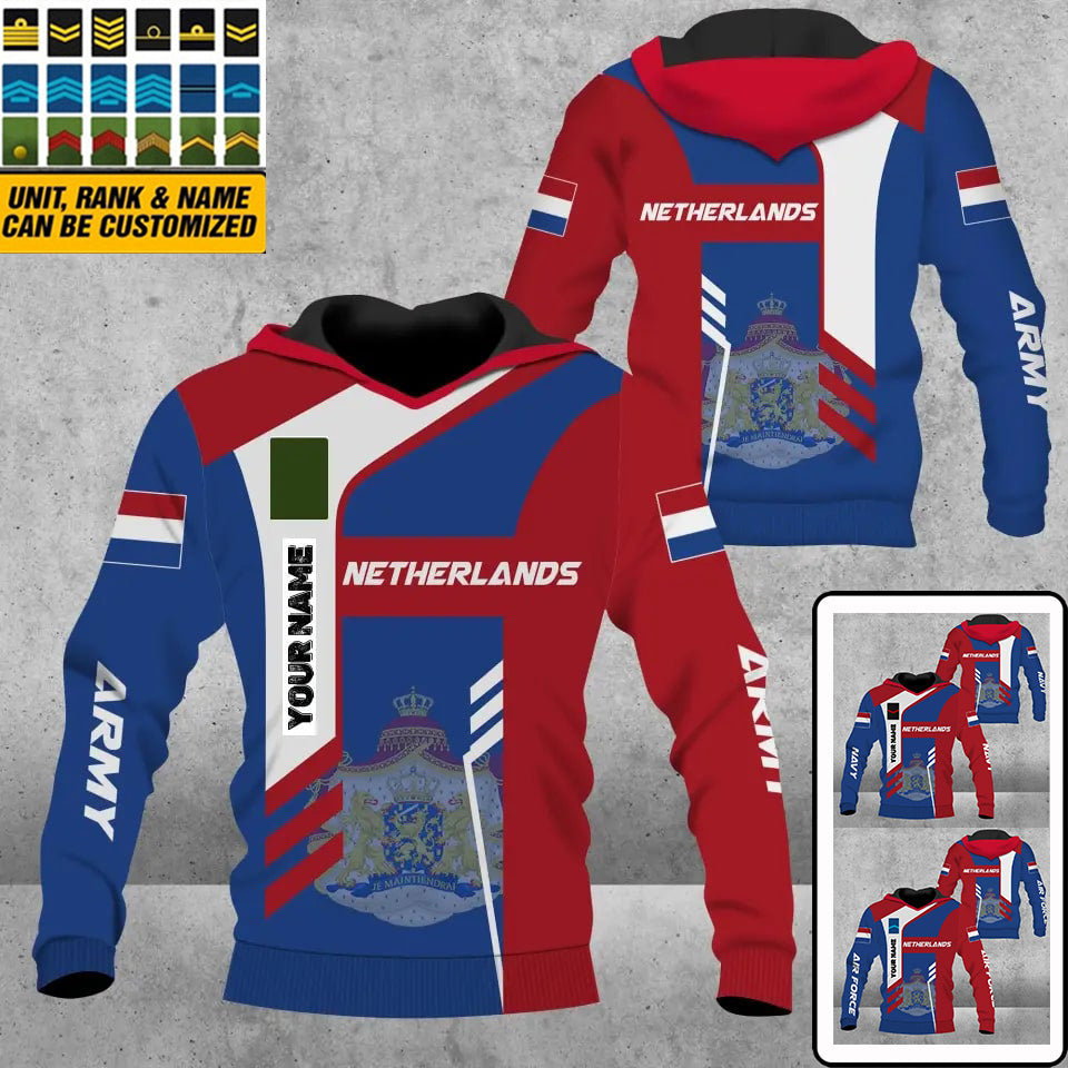 Personalized Netherlands Solider/ Veteran Camo With Name And Rank Hoodie 3D Printed - 16842816 - D04