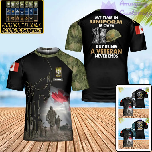 Personalized Canada Soldier/ Veteran Camo With Name And Rank T-Shirt 3D Printed - 0302240005