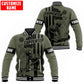 Personalized carpenter baseball jacket featuring vintage trade all-over print