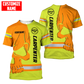 Personalized carpenter apparel featuring orange yellow skull and stripe print all-over print