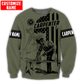 Personalized carpenter sweatshirt featuring vintage trade all-over print
