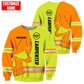 Personalized carpenter sweatshirt featuring orange yellow skull and stripe print all-over print