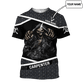 Personalized carpenter t-shirt featuring metal skull all-over print
