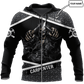 Personalized carpenter zip hoodie featuring metal skull all-over print