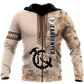 Personalized carpenter zip hoodie featuring brown camo all-over print