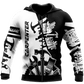 Personalized carpenter zip hoodie featuring black white tools all-over print