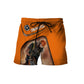 Personalized carpenter shorts featuring orange woodworking tools all-over print