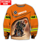 Personalized carpenter sweatshirt featuring orange woodworking tools all-over print