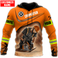Personalized carpenter hoodie featuring orange woodworking tools all-over print