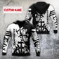 Personalized carpenter apparel featuring black white tools all-over print