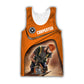 Personalized carpenter tank top featuring orange woodworking tools all-over print