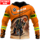 Personalized carpenter zip hoodie featuring orange woodworking tools all-over print