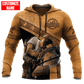 Personalized carpenter hoodie featuring brown leather all-over print