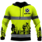 Personalized carpenter hoodie featuring neon green stripe print all-over print