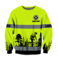 Personalized carpenter sweatshirt featuring neon green stripe print all-over print