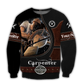 Personalized carpenter sweatshirt featuring dark woodworking tools all-over print