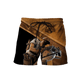 Personalized carpenter shorts featuring brown leather all-over print