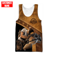Personalized carpenter tank top featuring brown leather all-over print