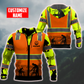 Personalized carpenter apparel featuring orange vest print and workshop scene all-over print