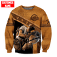 Personalized carpenter sweatshirt featuring brown leather all-over print
