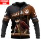 Personalized carpenter zip hoodie featuring brown diagonal band hand plane all-over print