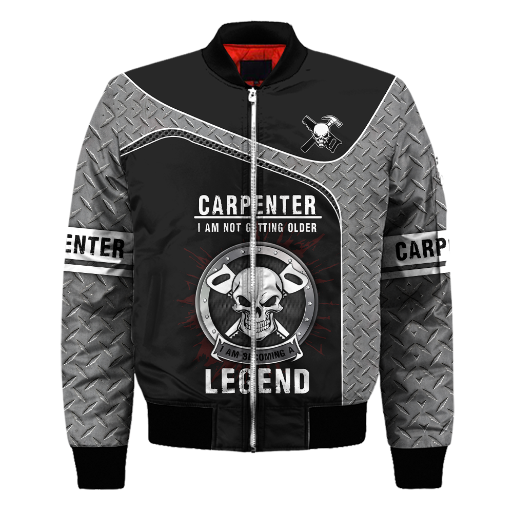 Personalized carpenter apparel featuring becoming a legend all-over print