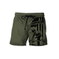 Personalized carpenter shorts featuring vintage olive trade all-over print