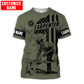Personalized carpenter t-shirt featuring vintage olive trade all-over print