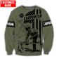 Personalized carpenter sweatshirt featuring vintage olive trade all-over print