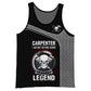 Personalized carpenter men's tank top featuring becoming a legend all-over print