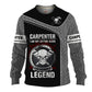 Personalized carpenter sweater featuring becoming a legend all-over print