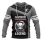 Personalized carpenter hoodie featuring becoming a legend all-over print