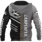 Personalized carpenter apparel featuring metal pattern all-over print