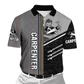 Personalized carpenter polo featuring metal pattern all-over print