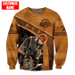 Carpenter sweatshirt featuring tan carpenter using circular saw all-over print