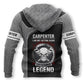 Personalized carpenter apparel featuring becoming a legend all-over print