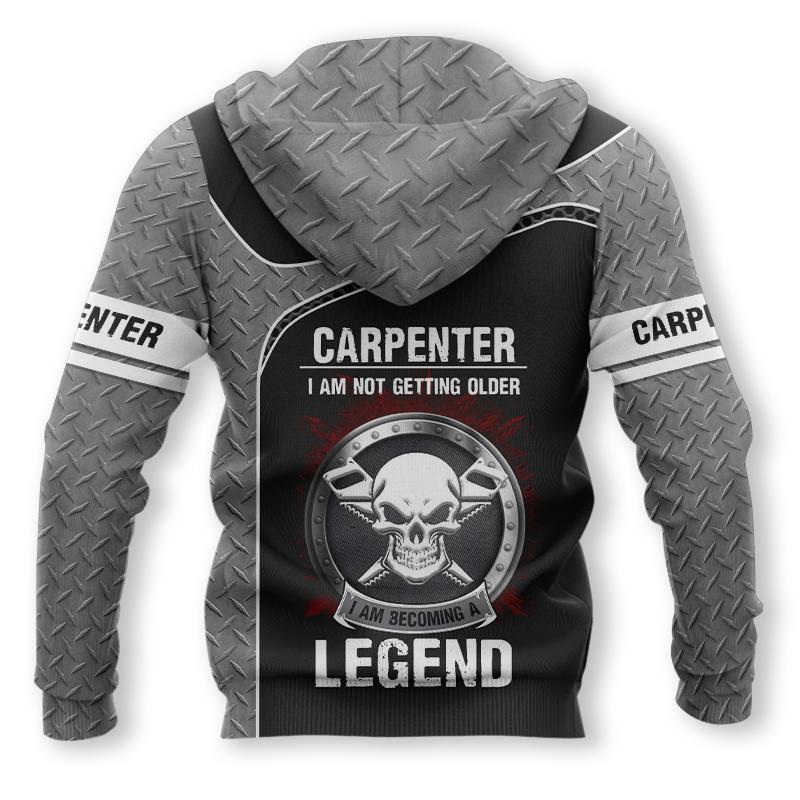 Personalized carpenter apparel featuring becoming a legend all-over print