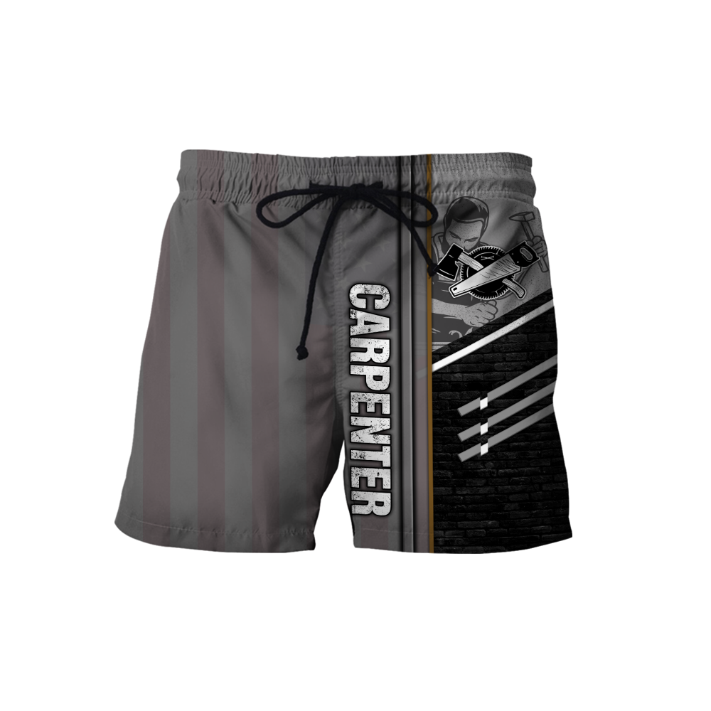 Personalized carpenter shorts featuring metal pattern all-over print