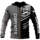 Personalized carpenter hoodie featuring metal pattern all-over print