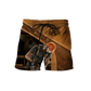 Carpenter shorts featuring tan carpenter using circular saw all-over print