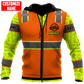 Personalized carpenter zip hoodie featuring orange zip vest print and yellow sleeves all-over print