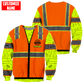 Personalized carpenter sweatshirt featuring orange zip vest print and yellow sleeves all-over print