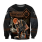 Personalized carpenter sweatshirt featuring dark leather tools all-over print