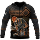 Personalized carpenter hoodie featuring dark leather tools all-over print