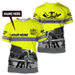 Personalized carpenter t-shirt featuring neon yellow all-over print
